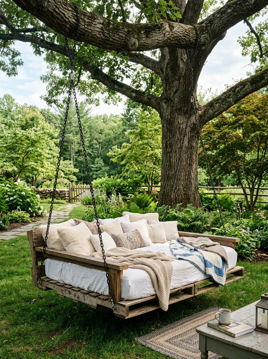 Item25 - 25 Pallet swing bed ideas