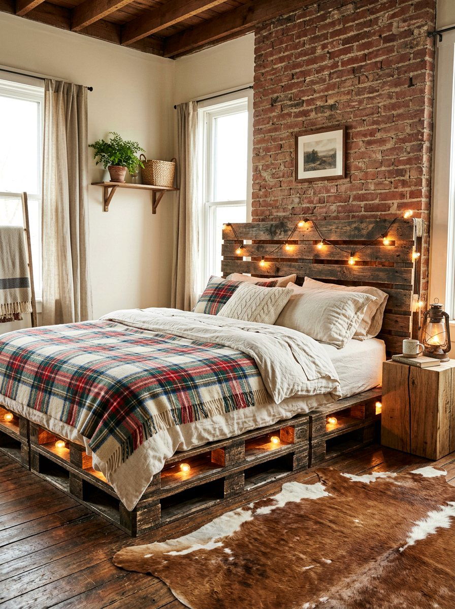 Item3 - 25 Pallet bed ideas with lights DIY