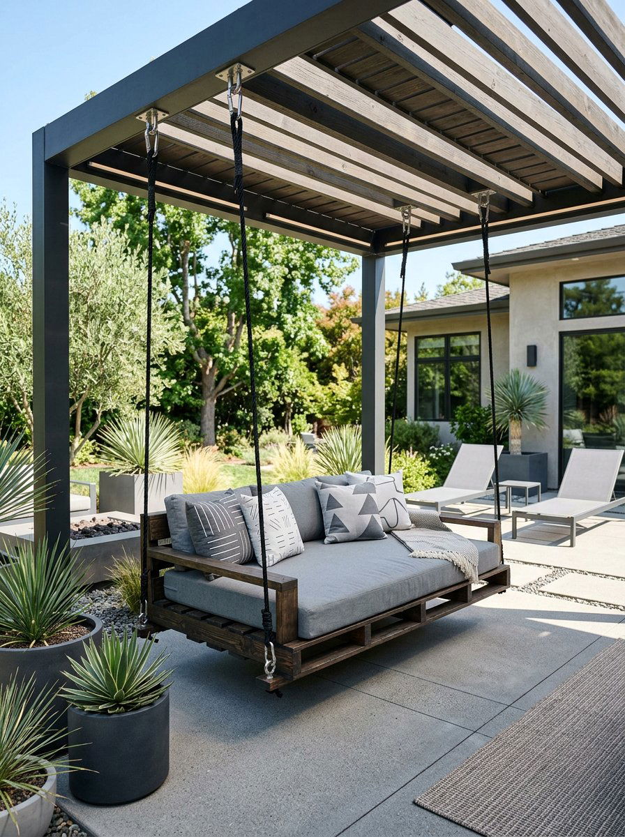 Item5 - 25 Pallet swing bed ideas