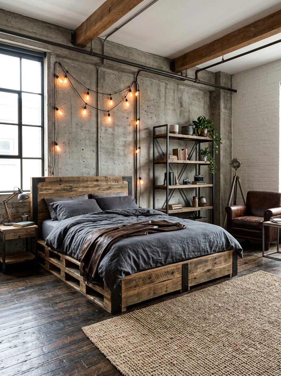 Item5 - 25 Pallet bed ideas with lights DIY