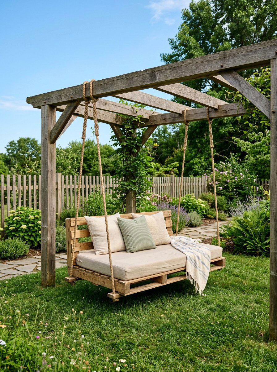 Item6 - 25 Pallet swing bed ideas