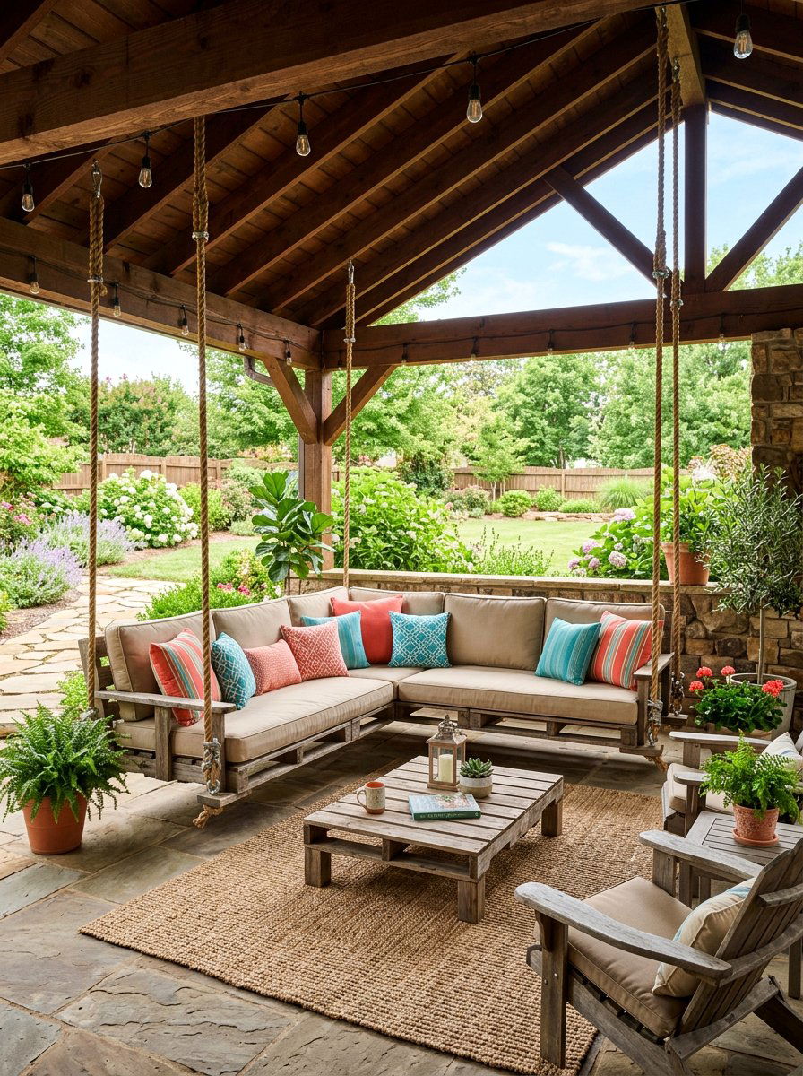 Item8 - 25 Pallet swing bed ideas