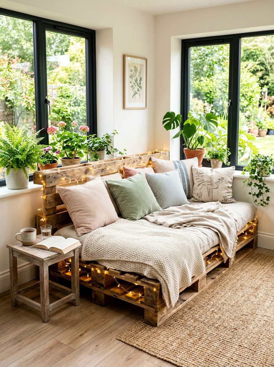 Item9 - 25 Pallet bed ideas with lights DIY