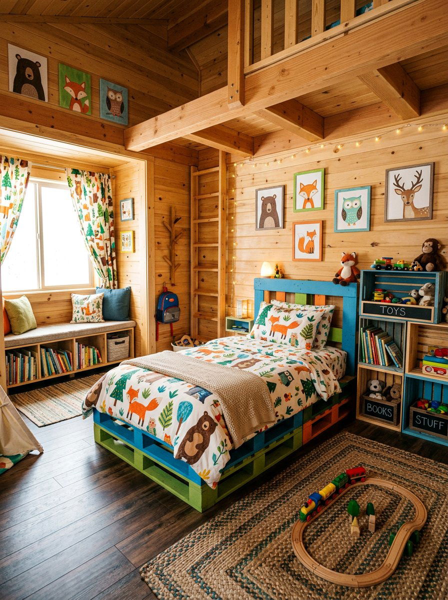 Kids Cabin Bedroom - 25 Pallet bed ideas for cabin