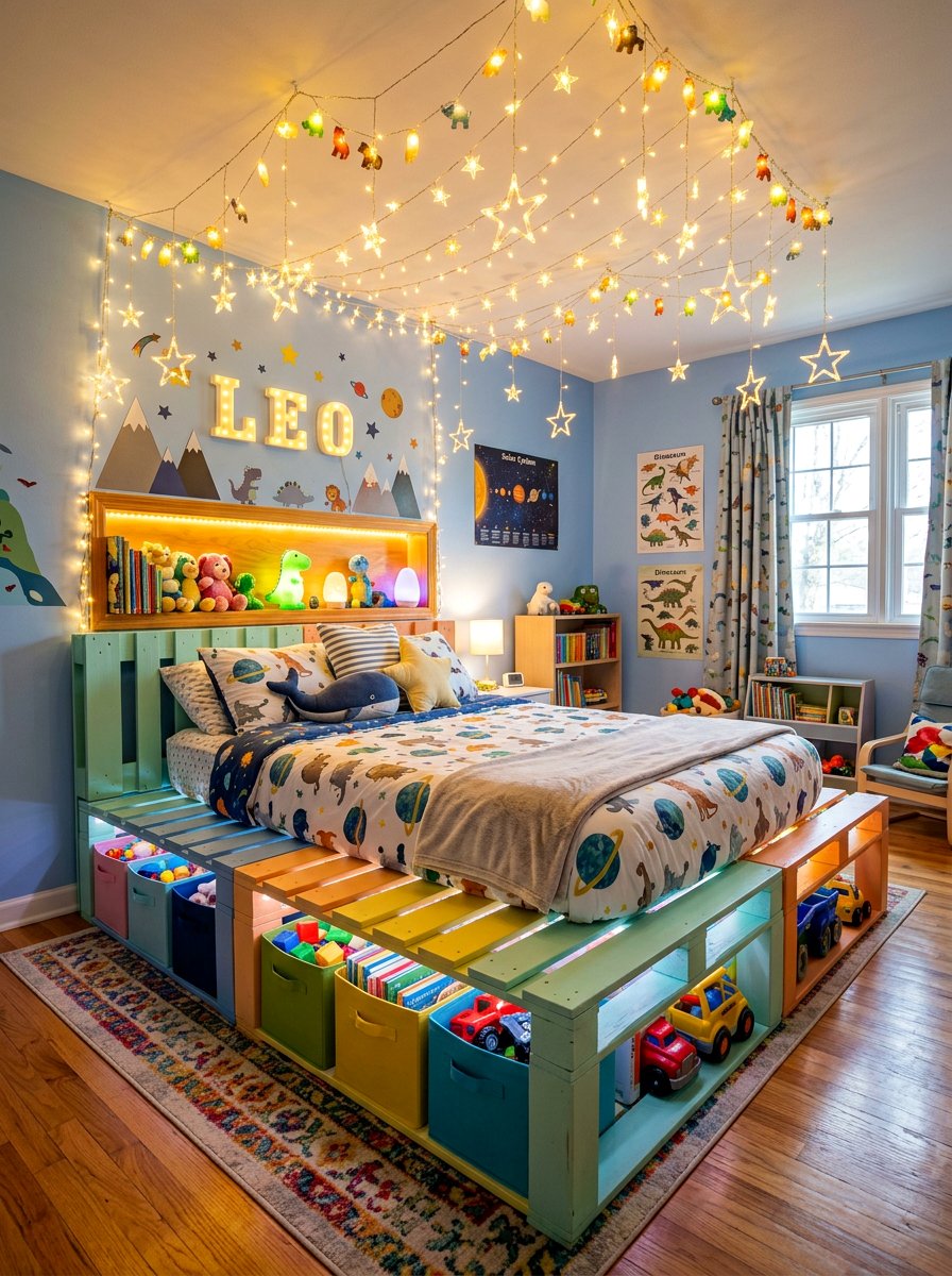 Kids Room Bed - 25 Pallet bed ideas with lights