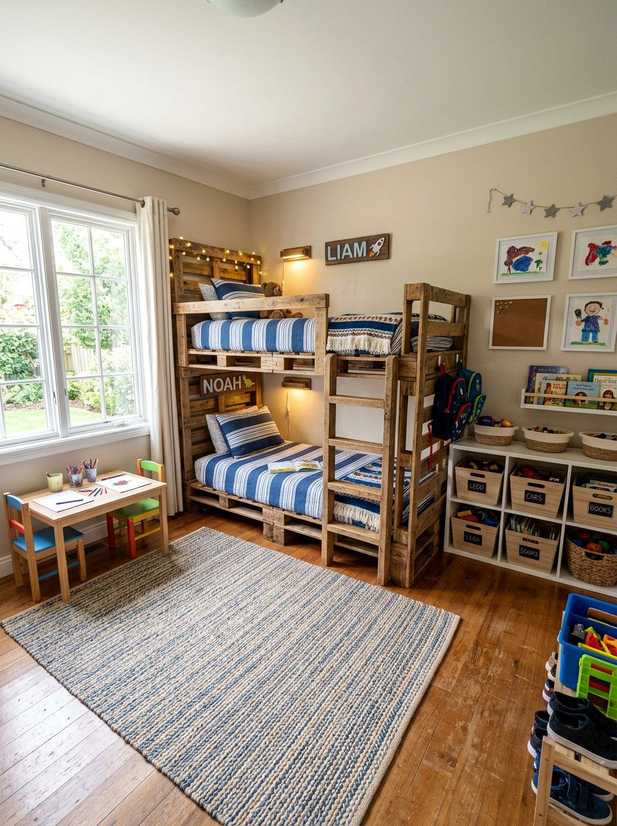 Kids bunk bed pallet - 25 Pallet Bed ideas for Kids