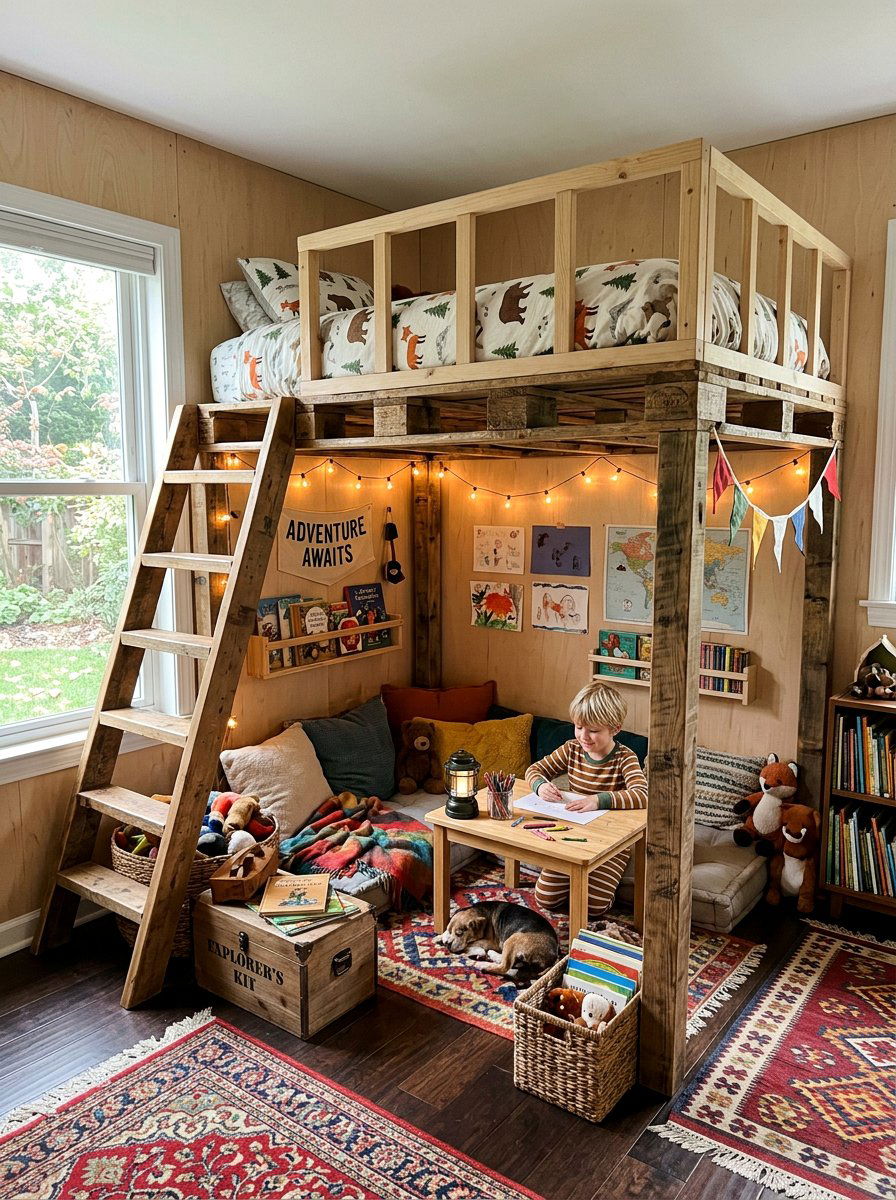 Kids loft bed pallet - 25 Pallet Bed ideas for Kids