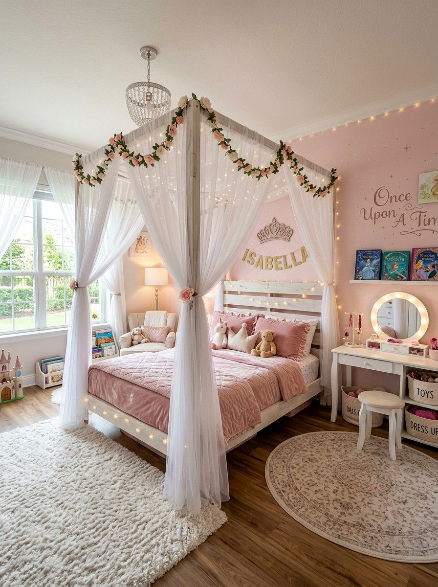 Kids princess pallet bed - 25 Pallet Bed ideas for Kids