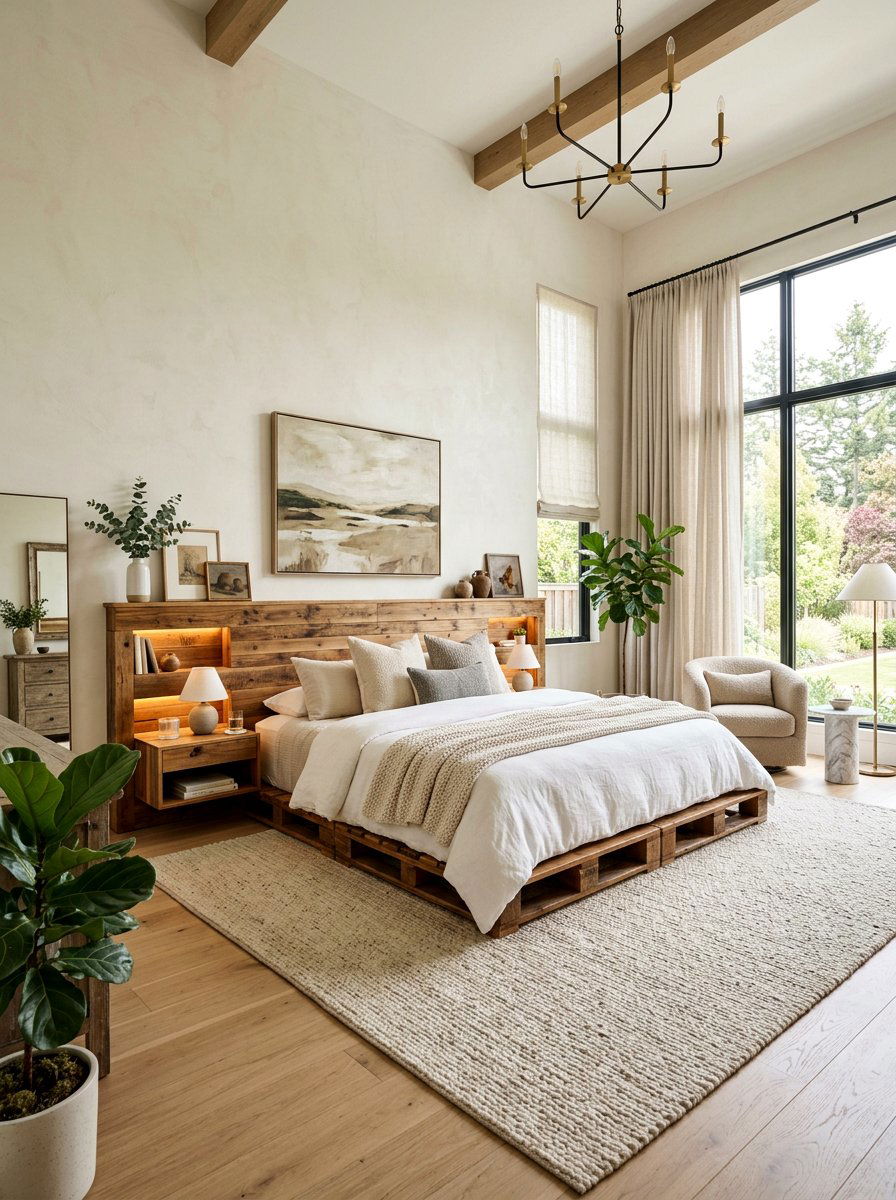 King Pallet Bed - 25 pallet bed ideas