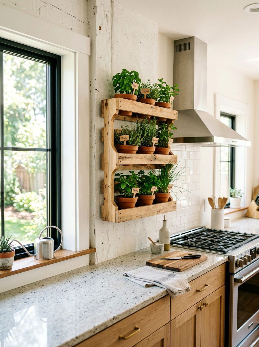 Kitchen wall herb garden - 25 Pallet Vertical Herb Garden Ideas