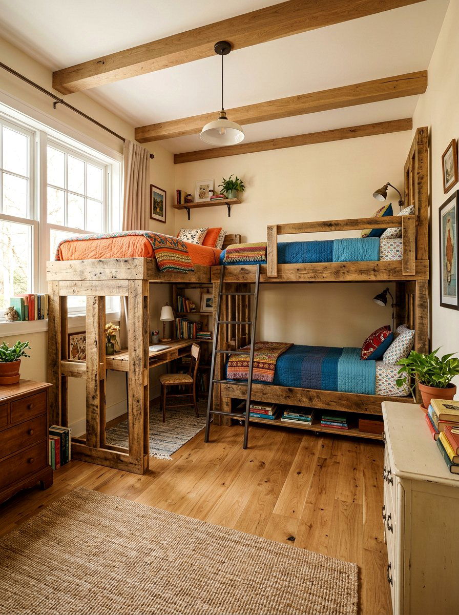 L shaped pallet bunk bed - 25 Pallet bunk bed ideas