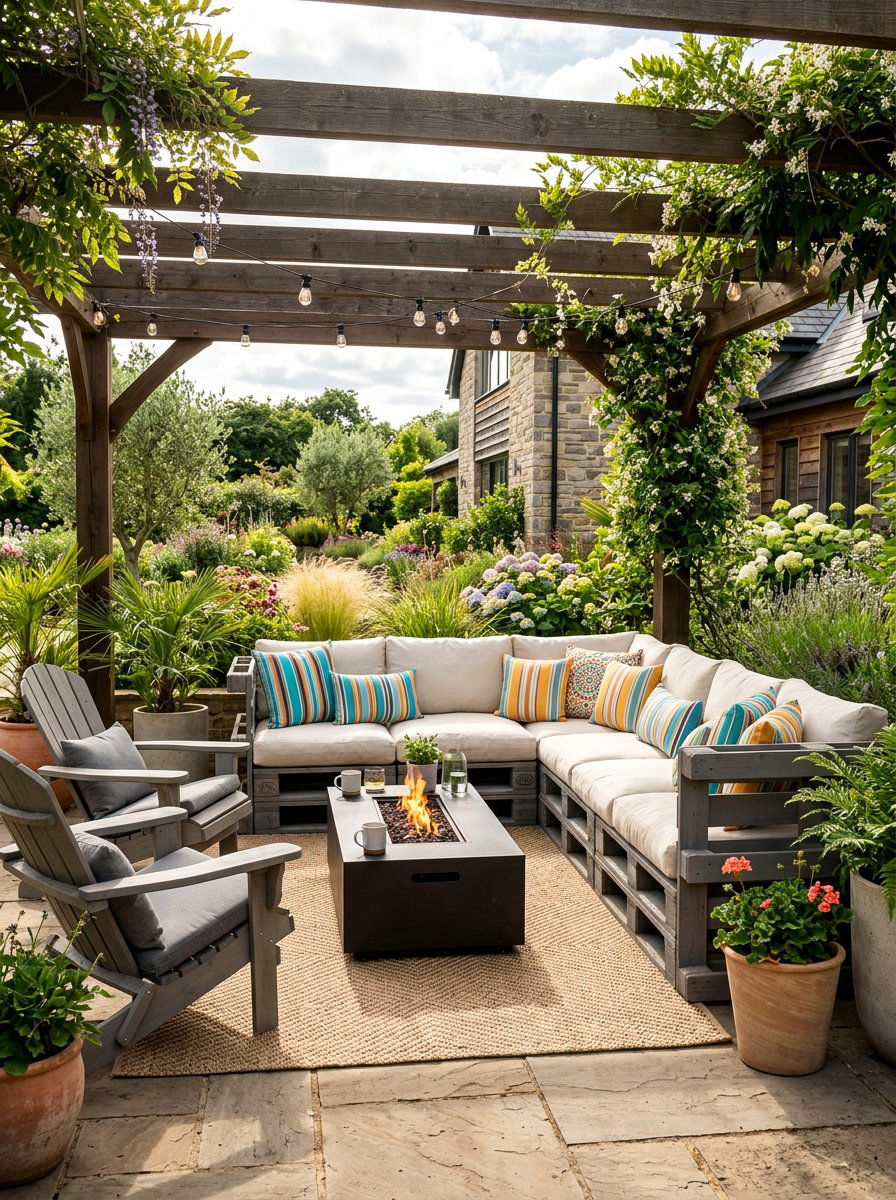 L shaped sectional - 25 Outdoor pallet daybed ideas