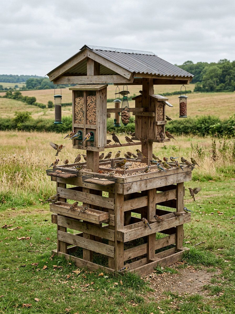 Large Bird Feeder - 25 Pallet Bird Feeder Ideas