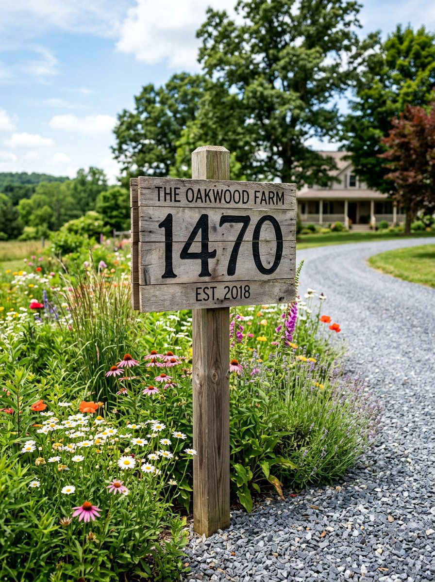 Large Free Standing Yard Sign - 25 Pallet Address Number Plaque Ideas