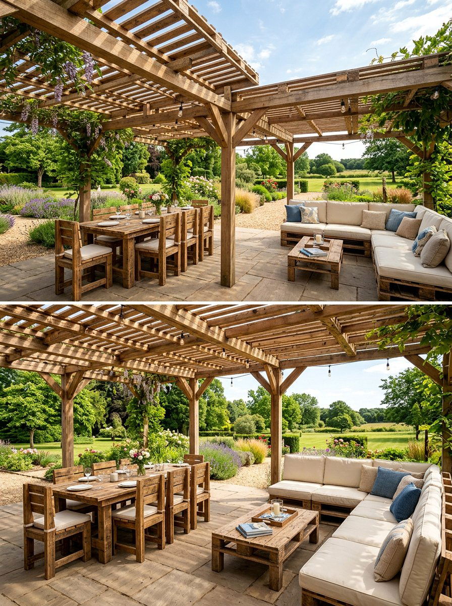 Large Pallet Pergola - 25 Pallet Pergola Ideas