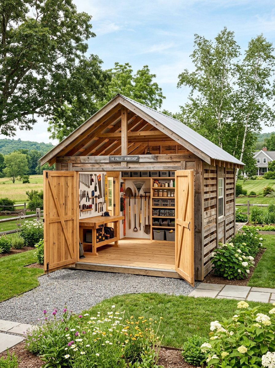 Large Walk In Pallet Shed - 25 Pallet Garden Shed Ideas