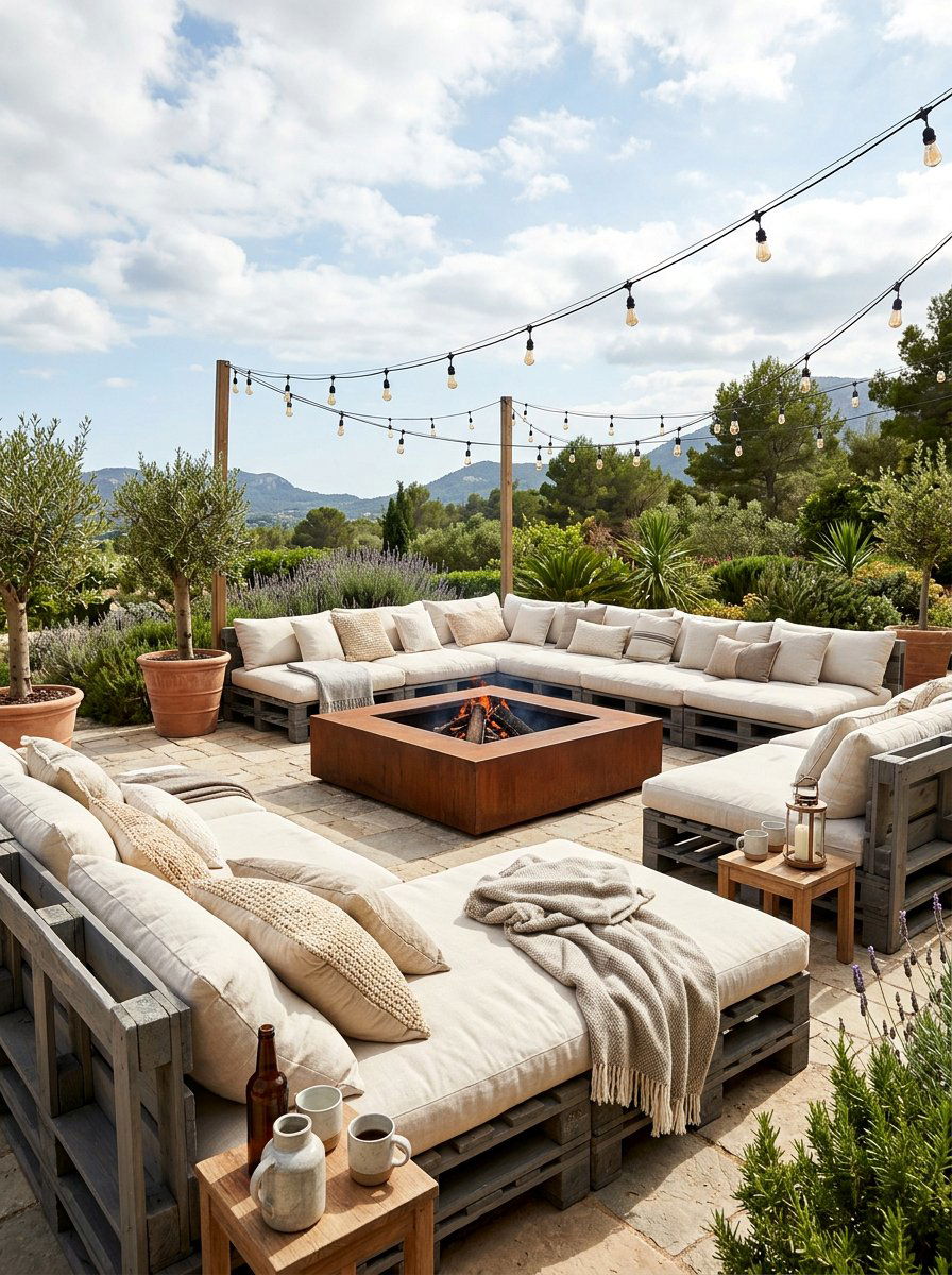 Large outdoor lounge - 25 Outdoor pallet daybed ideas