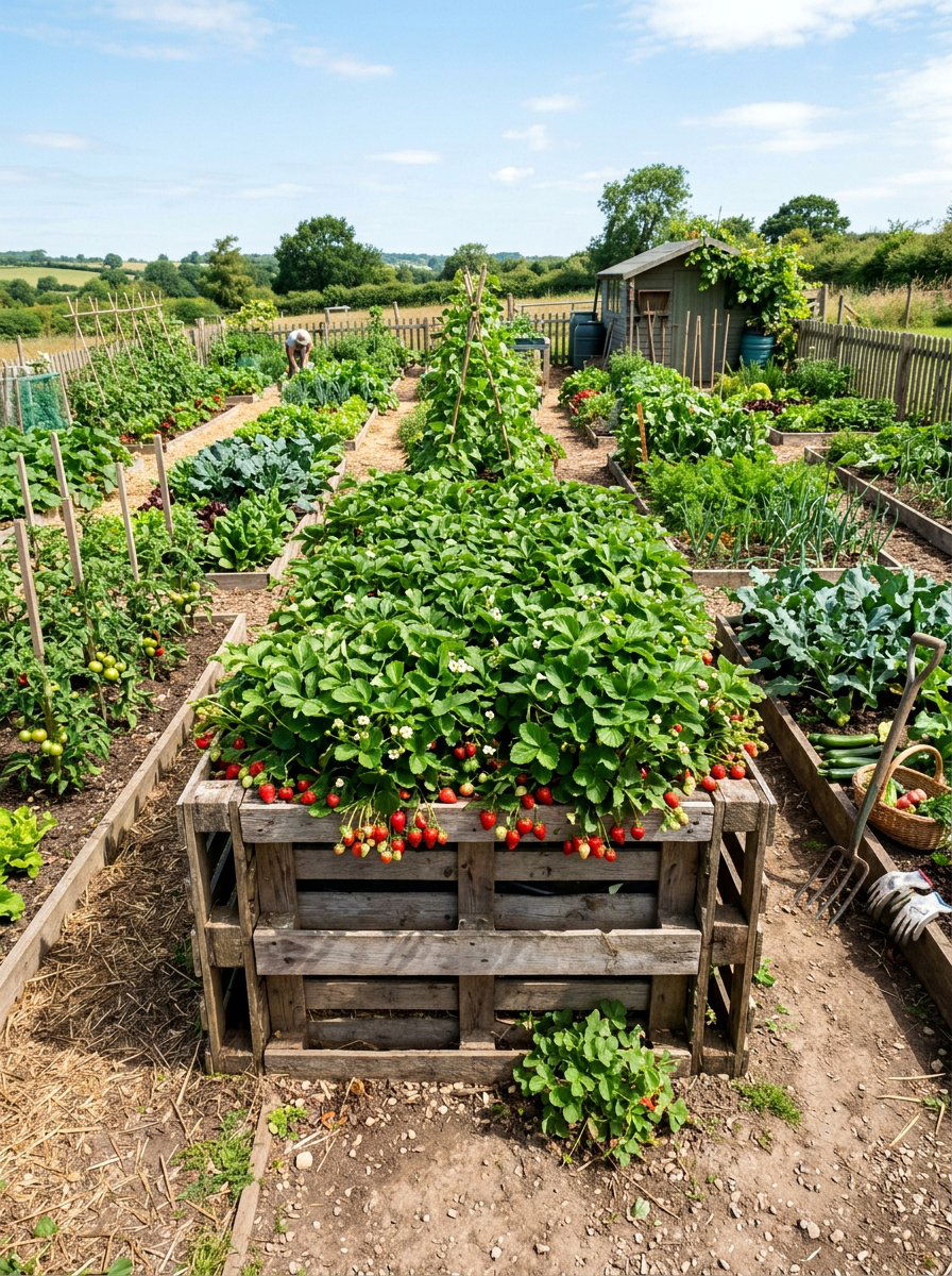 Large pallet trough - 25 Pallet Strawberry Planter Ideas