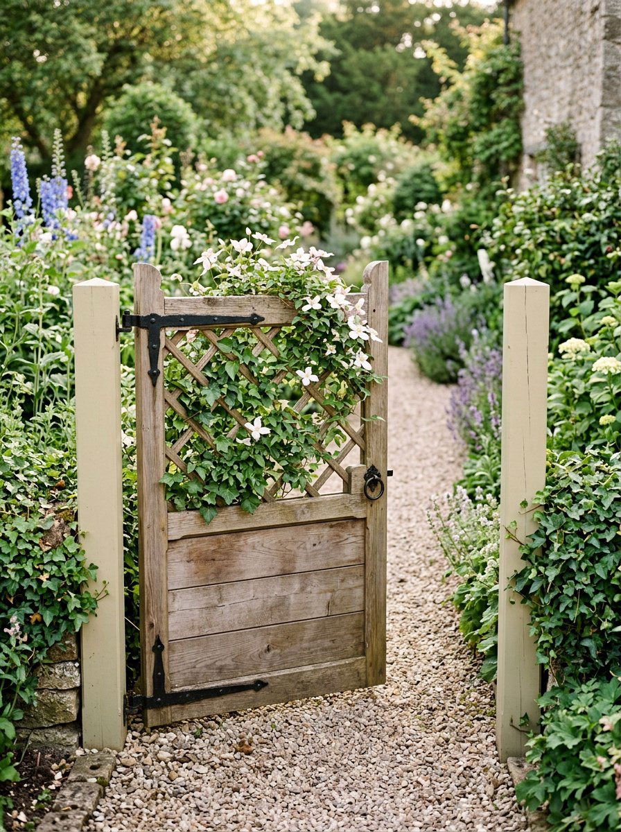 Lattice top pallet gate - 25 Pallet Garden Gate Ideas