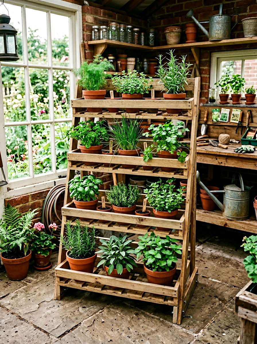 Layered Pallet Herb Grate - 25 Pallet Herb Drying Rack Ideas