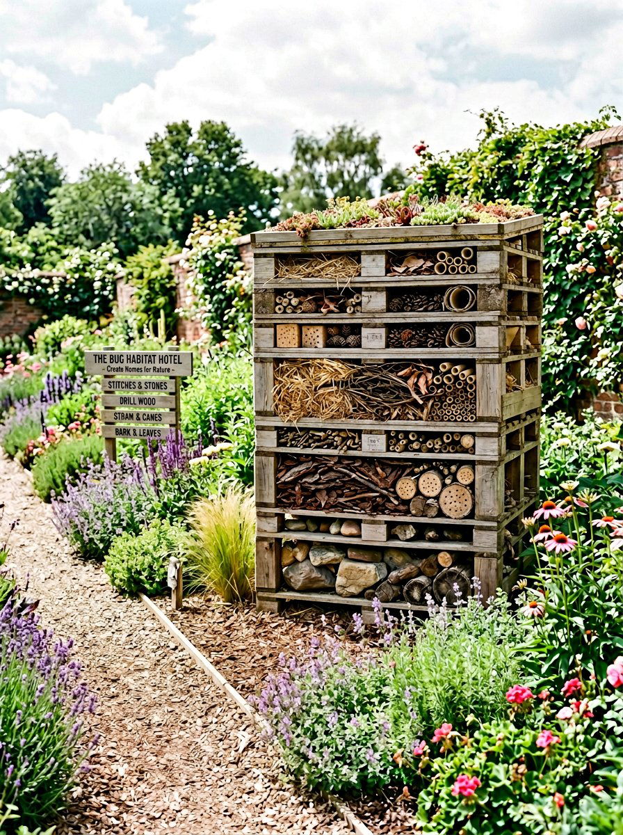 Layered pallet bug house - 25 Pallet Insect Hotel Ideas