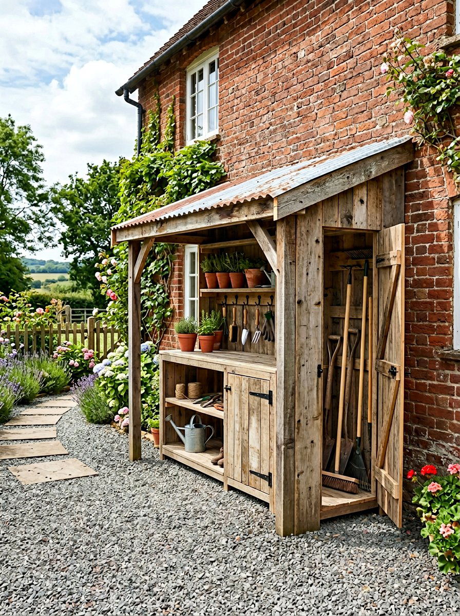 Lean To Pallet Tool Storage - 25 Pallet Tool Shed Ideas