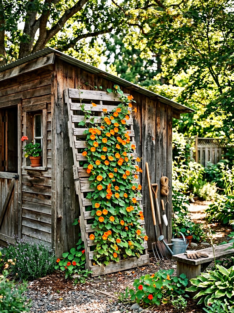 Lean To Pallet Trellis - 25 Pallet Trellis for Climbing Plants Ideas