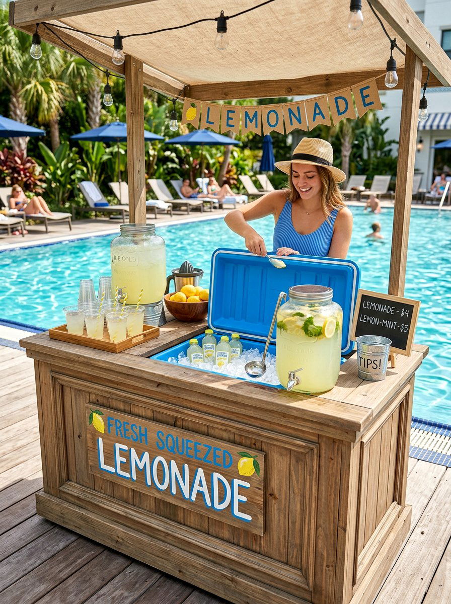 Lemonade Stand With Built In Cooler - 25 Pallet Lemonade Stand Ideas