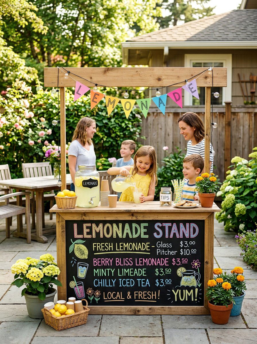 Lemonade Stand With Chalkboard - 25 Pallet Lemonade Stand Ideas