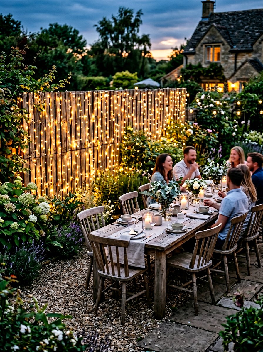 Lighting On Pallet Fence - 25 Pallet Fence for Backyard Ideas