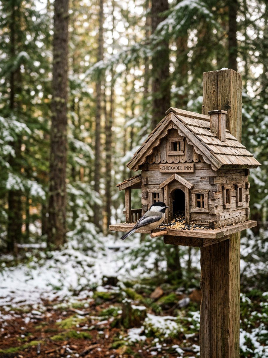 Log Cabin Bird Feeder - 25 Pallet Bird Feeder Ideas