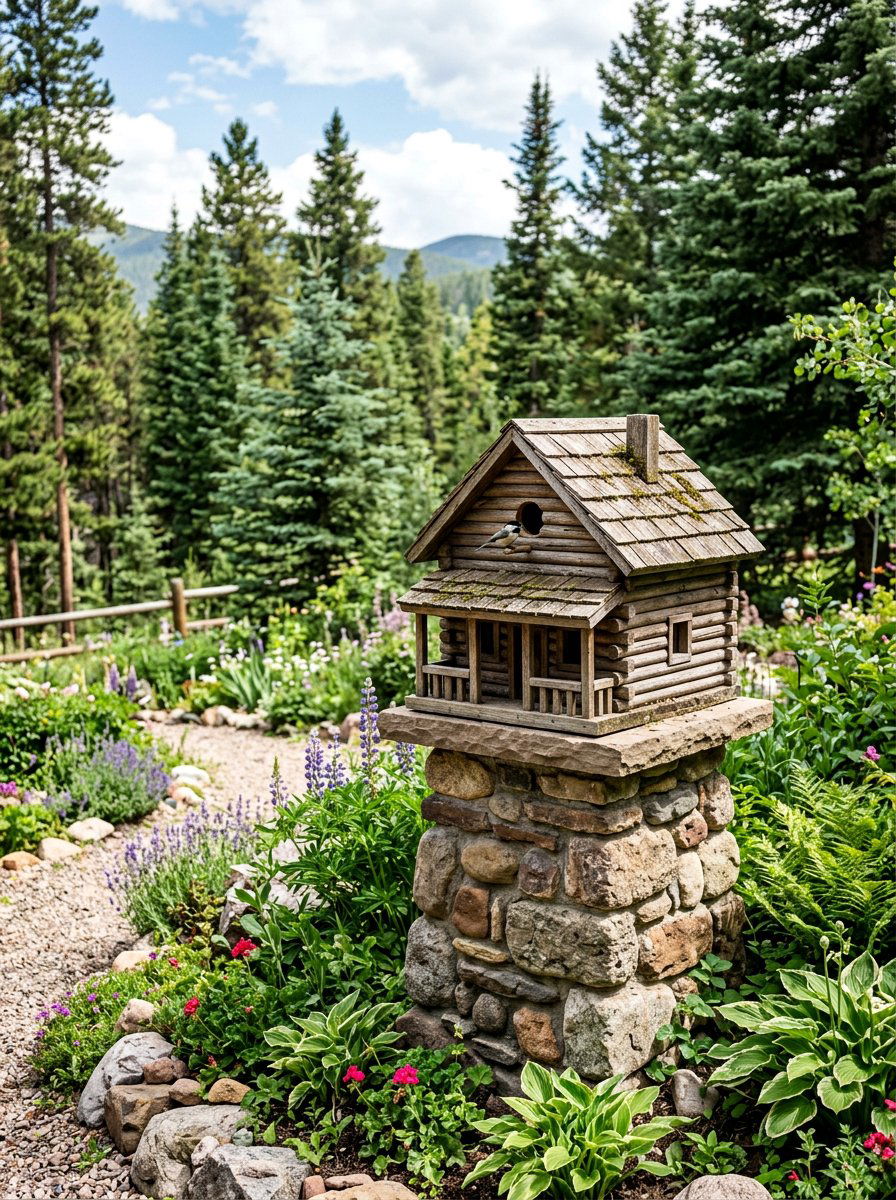Log Cabin Birdhouse - 25 Pallet Birdhouse Ideas