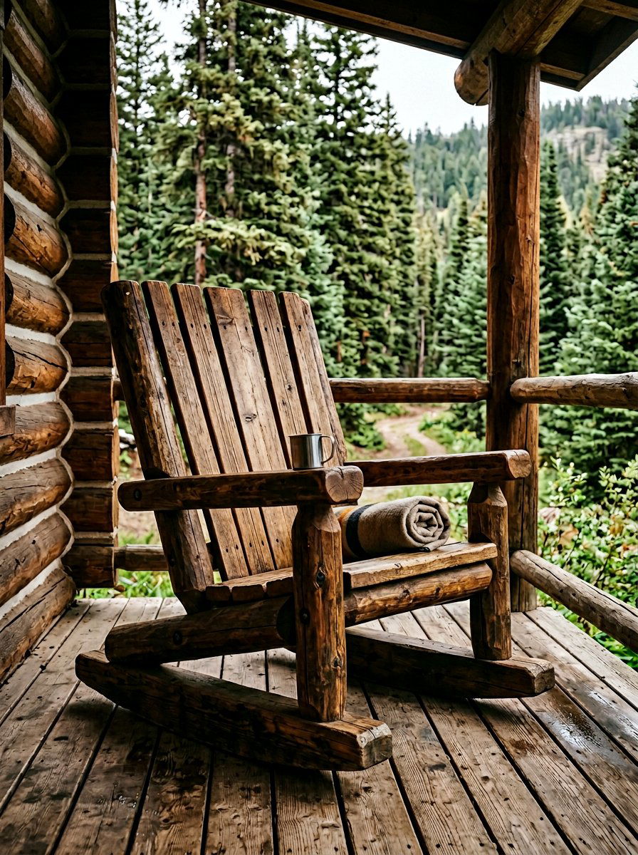 Log Cabin Style Adirondack Chair - 25 Pallet Adirondack Chair Ideas