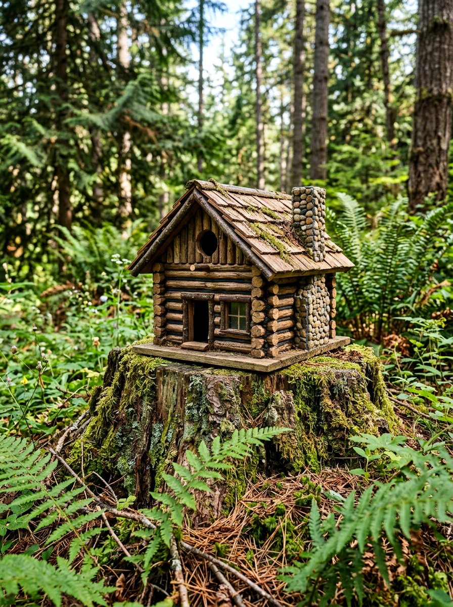 Log cabin birdhouse - 25 unique birdhouse designs