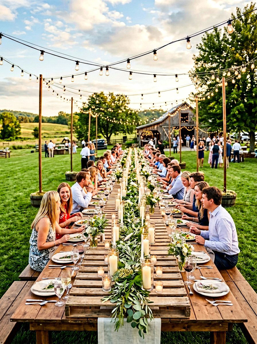 Long Pallet Dining Table Runner - 25 Pallet Outdoor Candle Holder Ideas