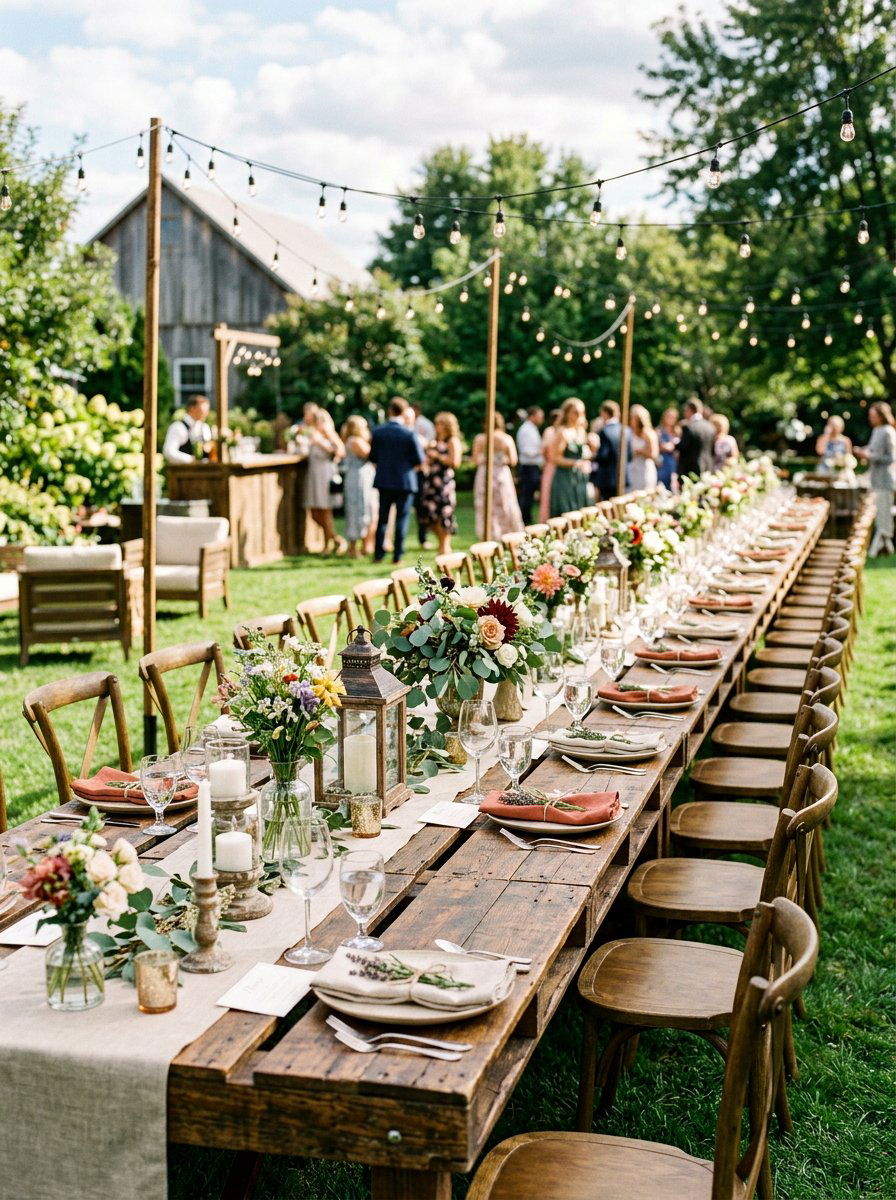 Long Rectangular Pallet Banquet Table - 25 Pallet Outdoor Dining Table Ideas