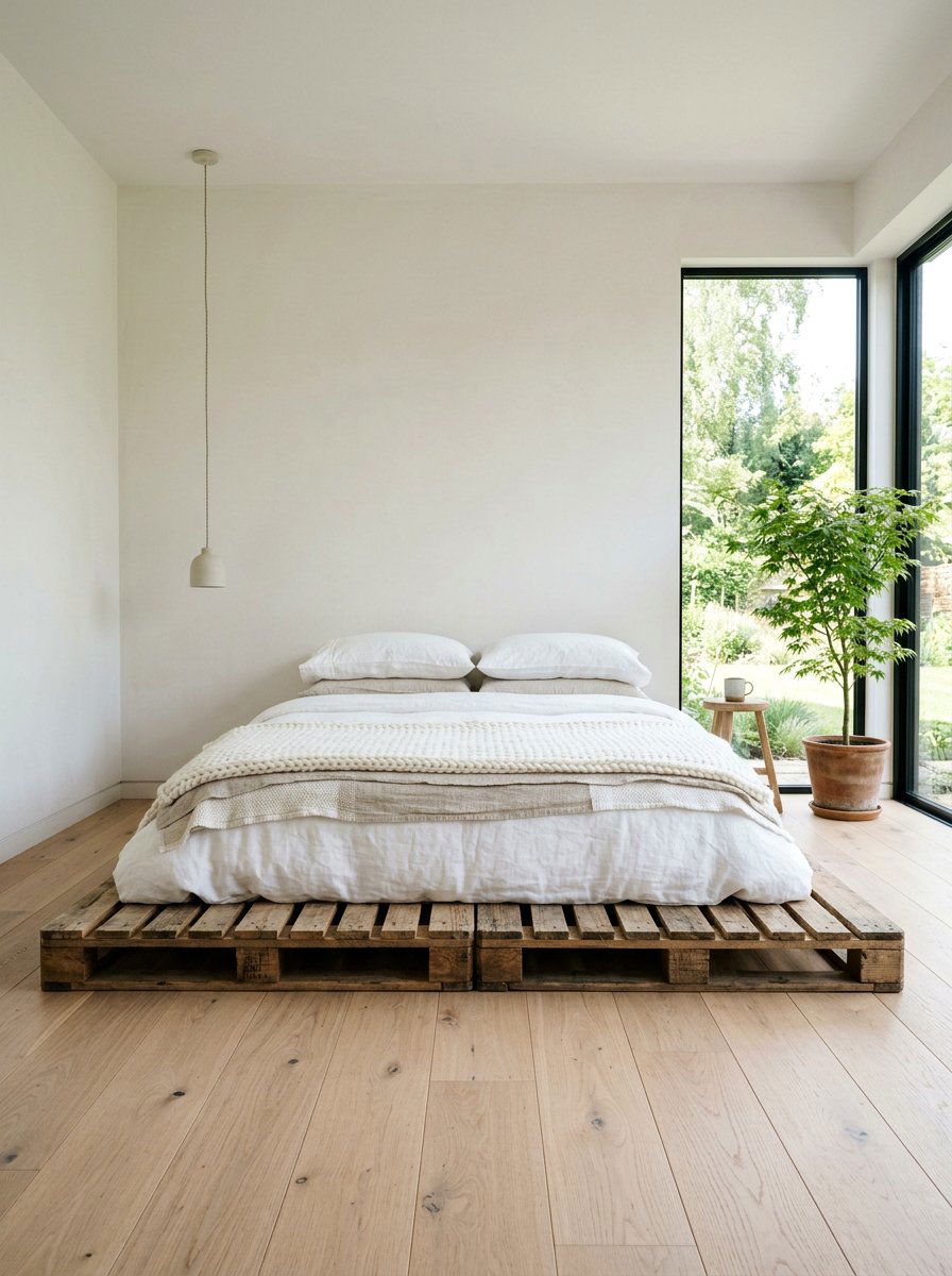 Low Profile Bed - 25 Minimalist pallet bed ideas