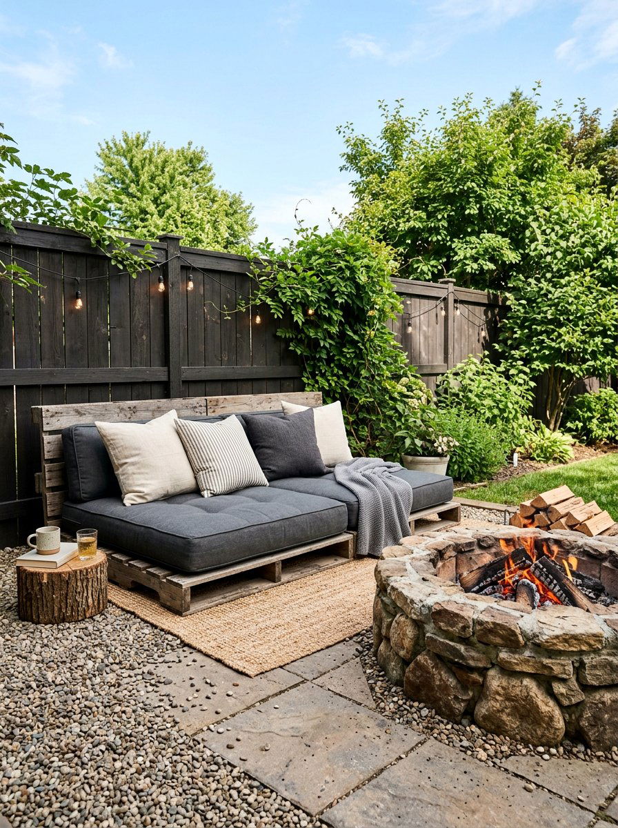 Low Profile Pallet Bed For Fire Pit - 25 Pallet Daybed for Patio Ideas