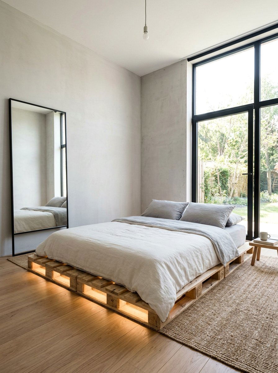 Low Profile Pallet Bed Lighting - 25 Illuminated pallet bed ideas