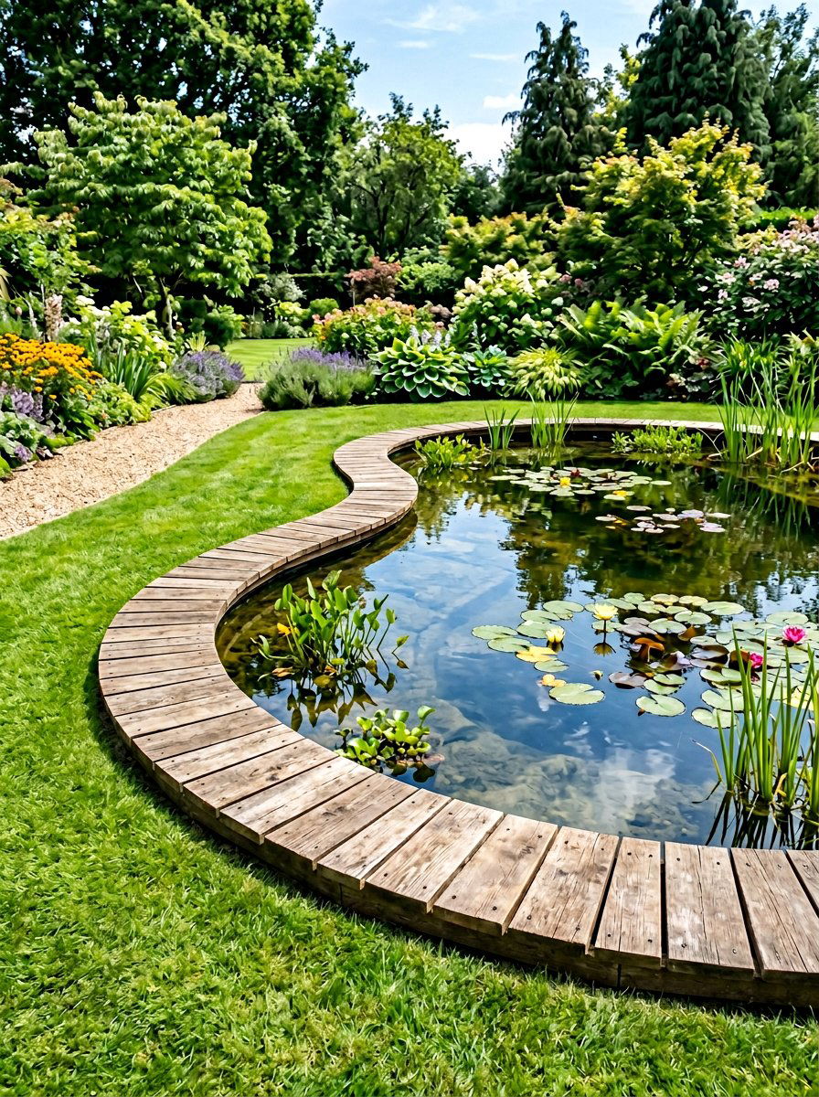 Low Profile Pallet Border - 25 Pallet Pond Surround Ideas