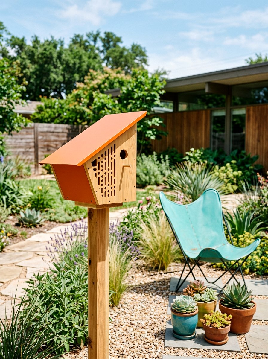 Mid century modern birdhouse - 25 unique birdhouse designs