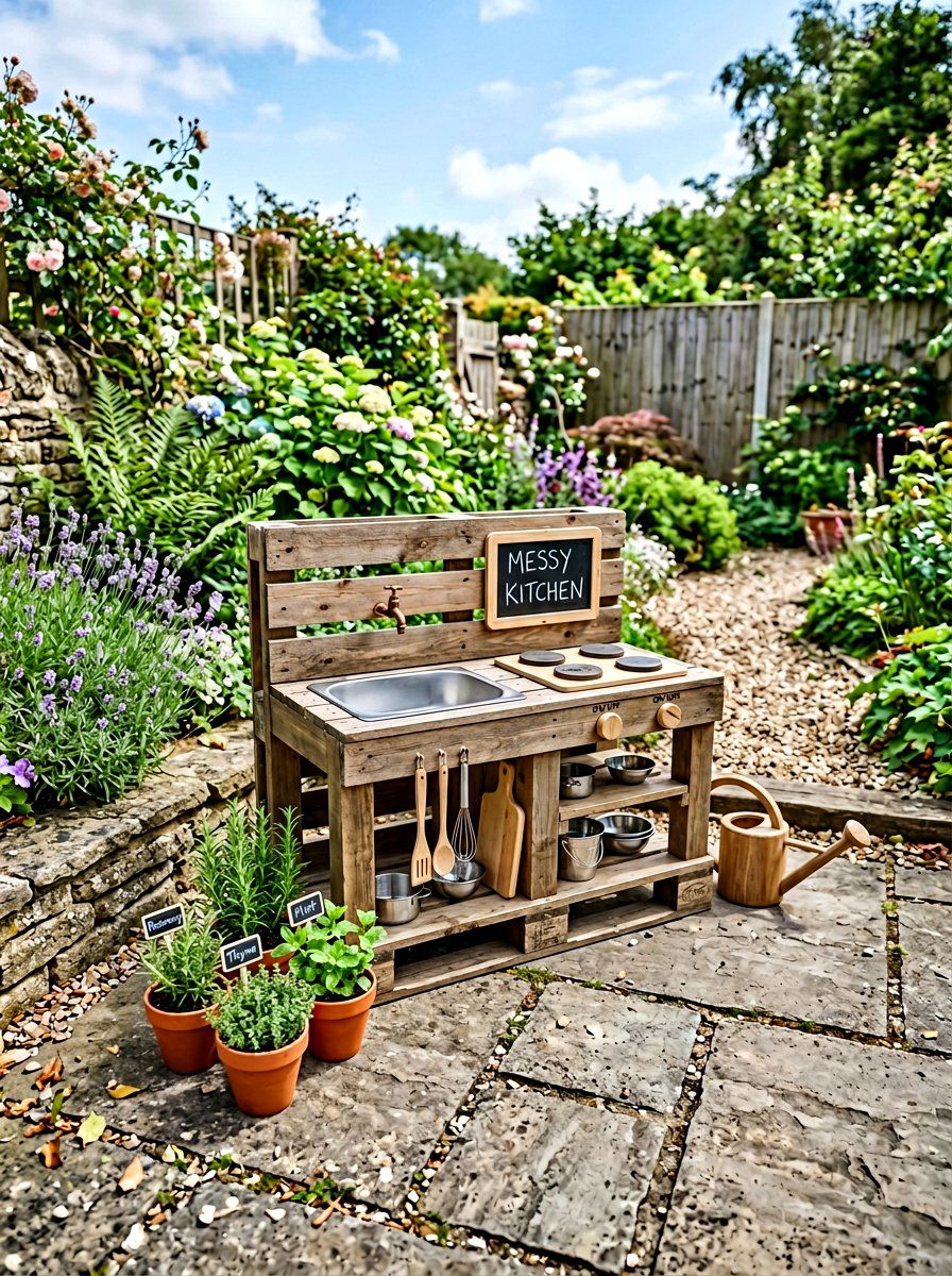25 Pallet Mud Kitchen for Kids Ideas for Creative Play