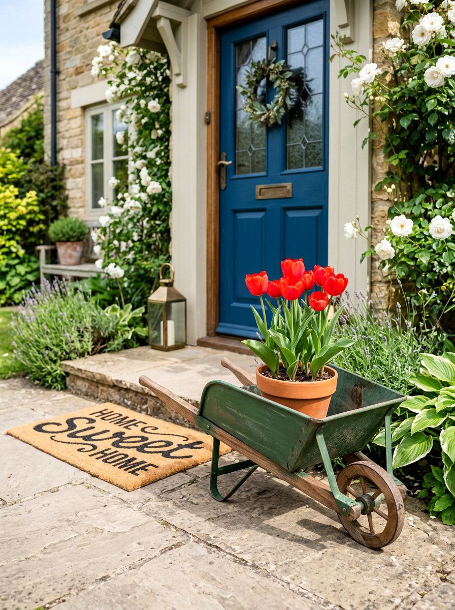 Mini Wheelbarrow For Porch - 25 Pallet Wheelbarrow Planter Ideas