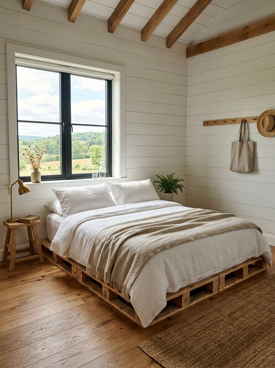 Minimalist Pallet Bed - 25 Farmhouse pallet bed ideas