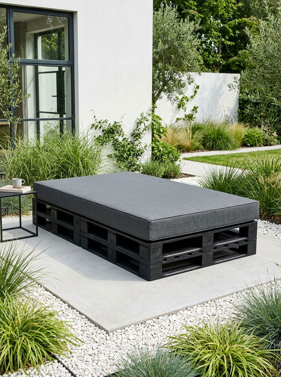 Minimalist Pallet Bed For Modern Garden - 25 Pallet Daybed for Patio Ideas