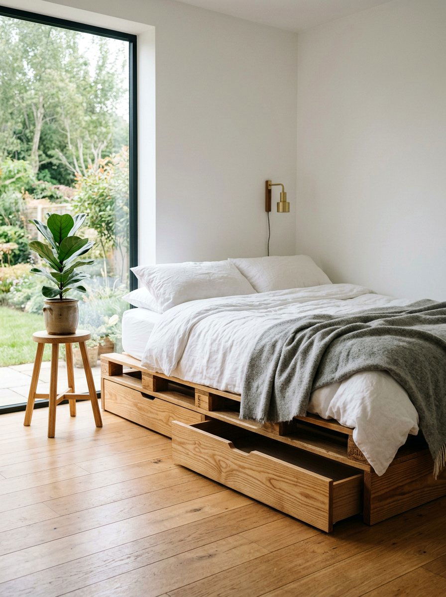 Minimalist Pallet Bed Frame - 25 Pallet Bed with Storage ideas
