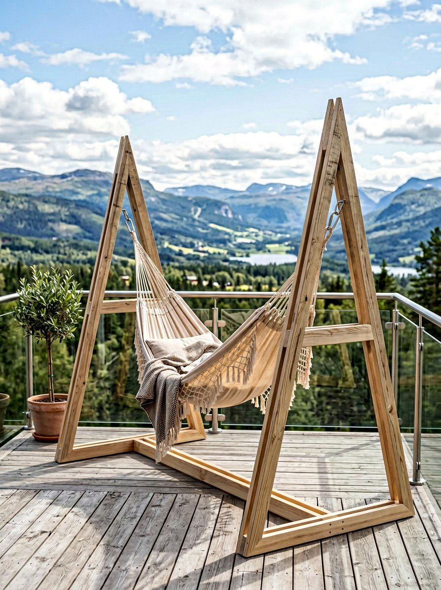 Minimalist Pallet Hammock Support - 25 Pallet Hammock Stand Ideas