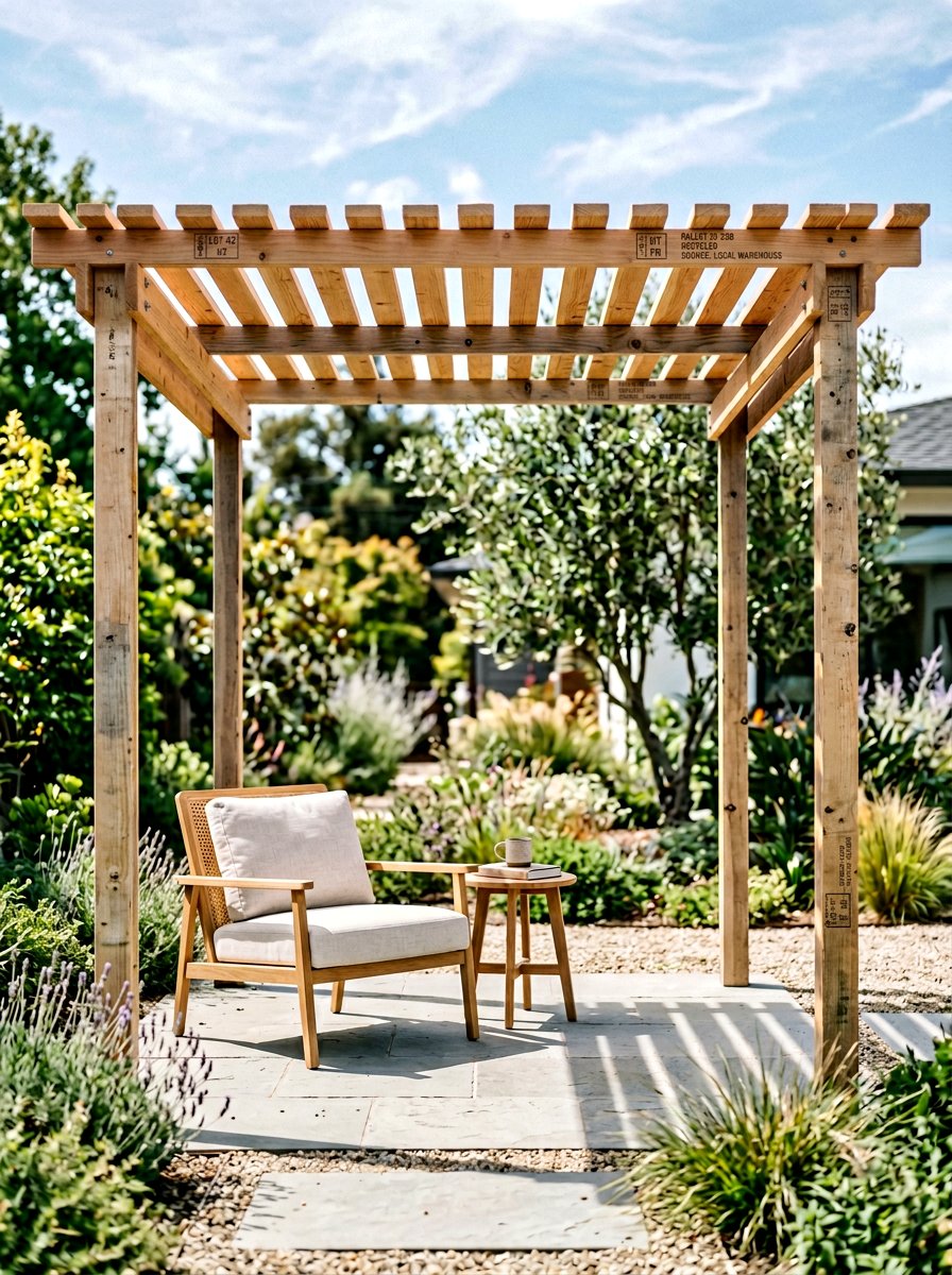 Minimalist Pallet Pergola - 25 Pallet Pergola Ideas