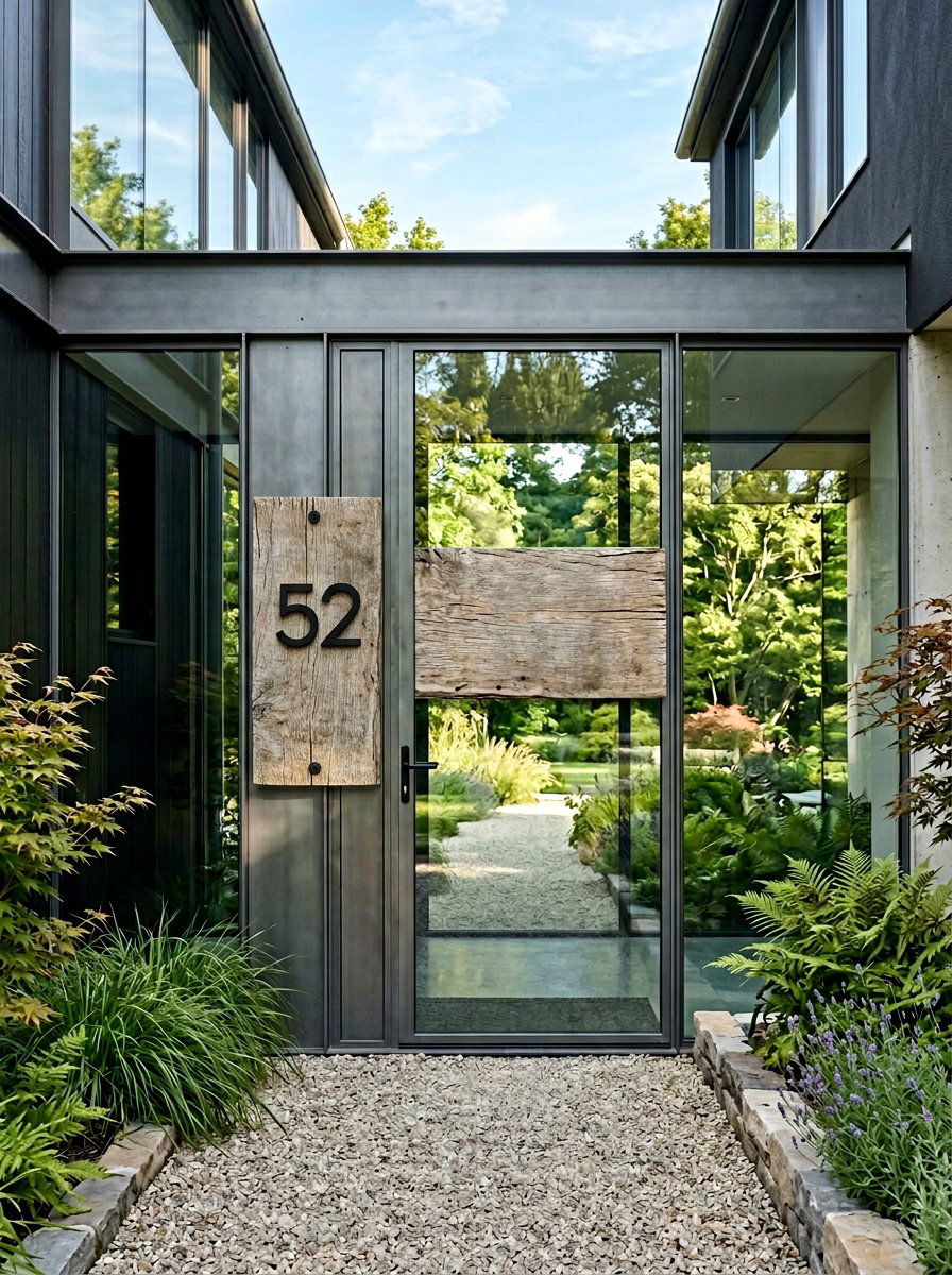 Minimalist Single Slat Plaque - 25 Pallet Address Number Plaque Ideas