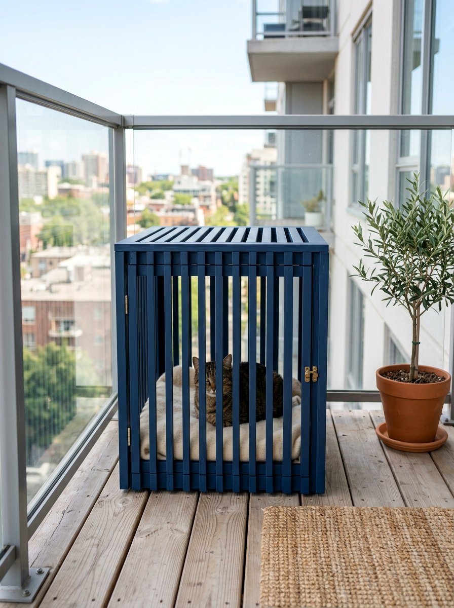 Minimalist Slatted Cat Crate - 25 pallet cat shelter ideas
